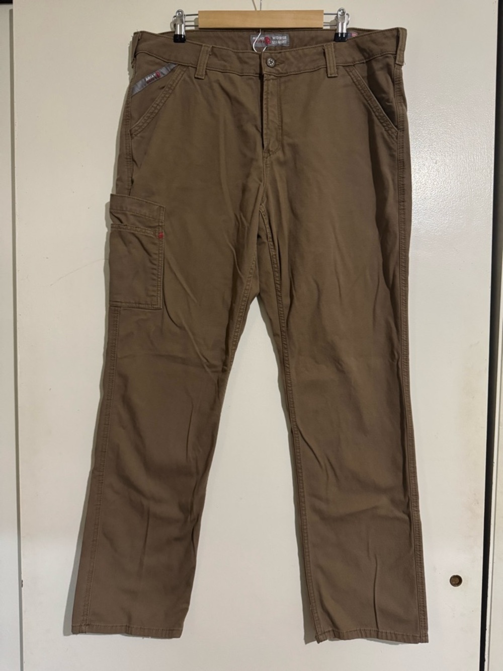 Ariat 34L mid rise straight tan cargo pants USA fabric CAT2 2112